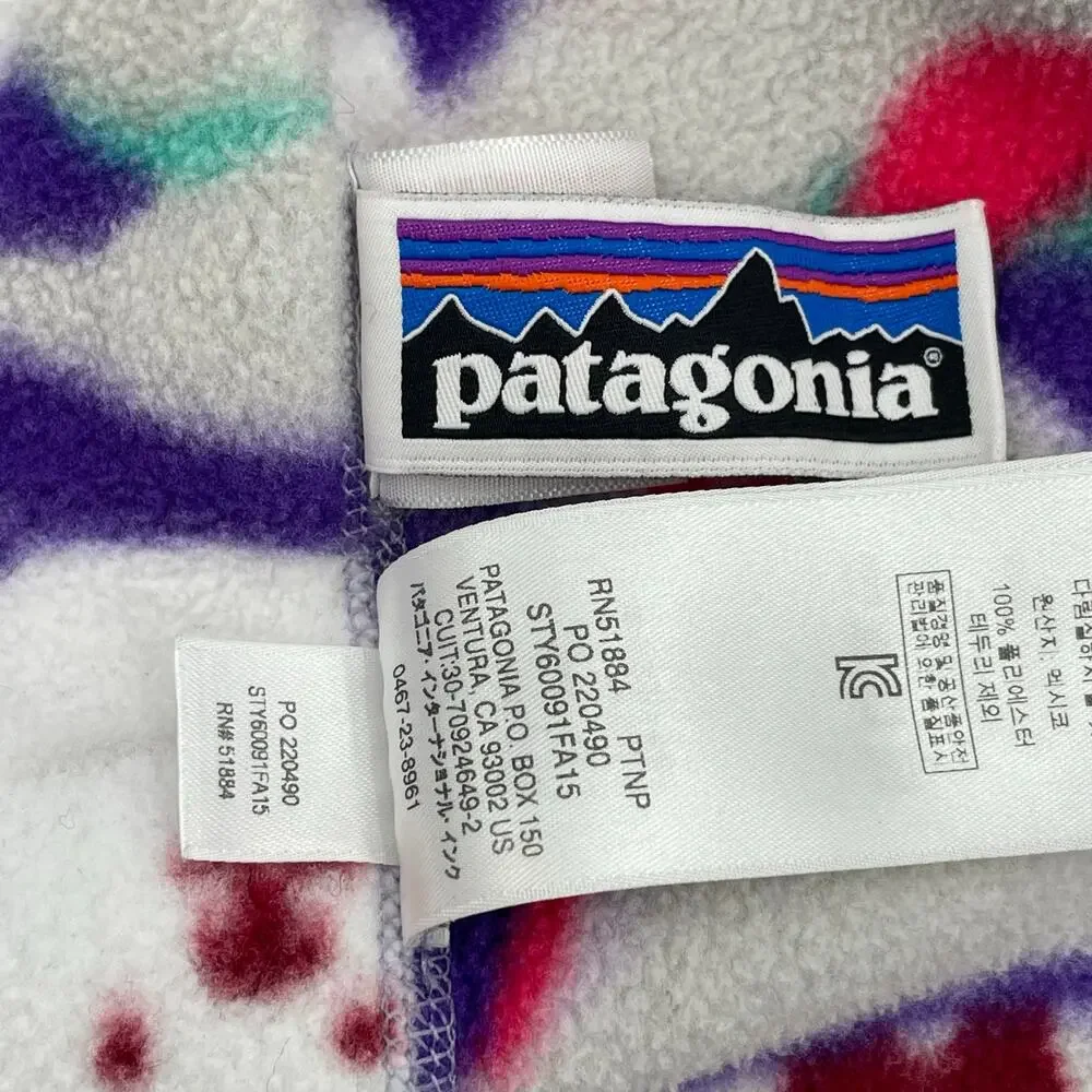 Patagonia Synchilla Polar Bear Arctic Fleece Printed Hood Jacket Size 6-12 Month